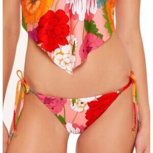 Trina Turk Sunny Bloom Tie Side Hipster Bikini Bottom 8 NWT